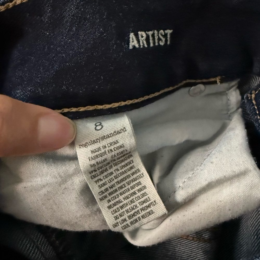 American Eagle Low Rise Artist Crop Jeans - Sz 8 - Picture 11 of 12